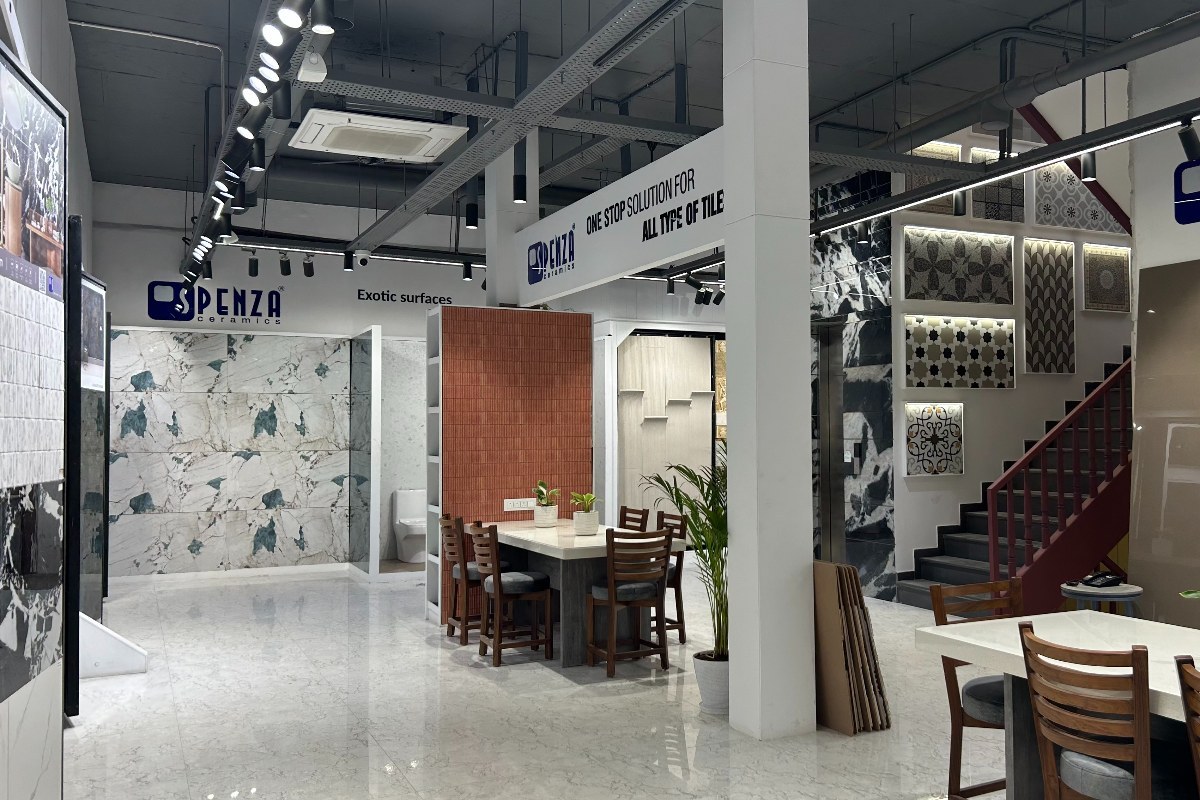 Surface comparison room at HCS Home's showroom in Ambala